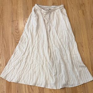 Max Studio Cream A-Line Skirt with Stripes